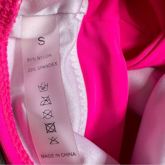 SUUKSESS HOT PINK HIGH WAISTED CHEEKY TRIANGLE BIKINI SIZE SMALL - Picture 10 of 11